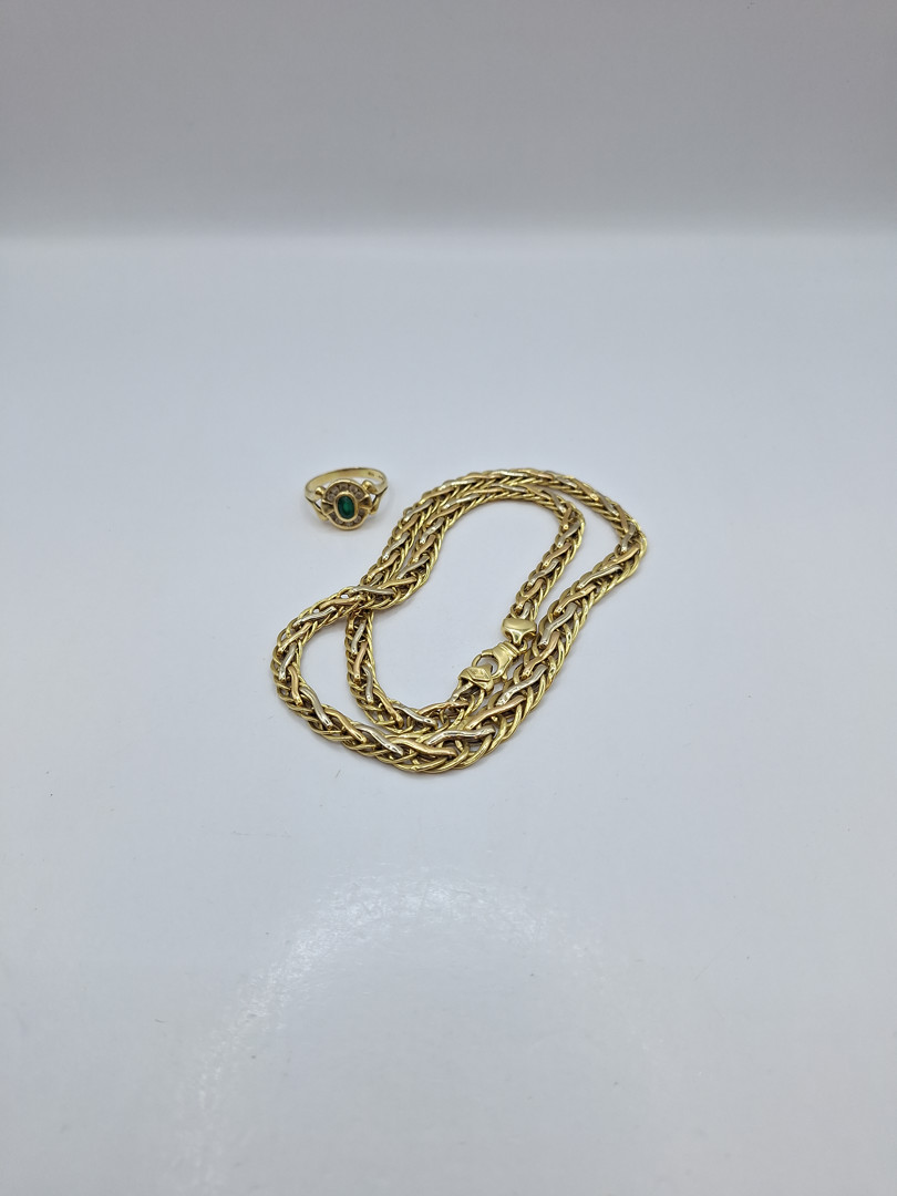 Collana e anello in oro pietre 