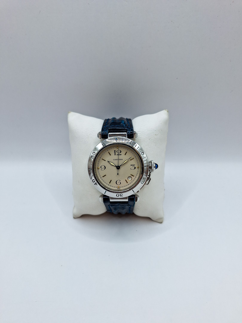 Orologio e fibbia deployante acciaio Cartier Pasha