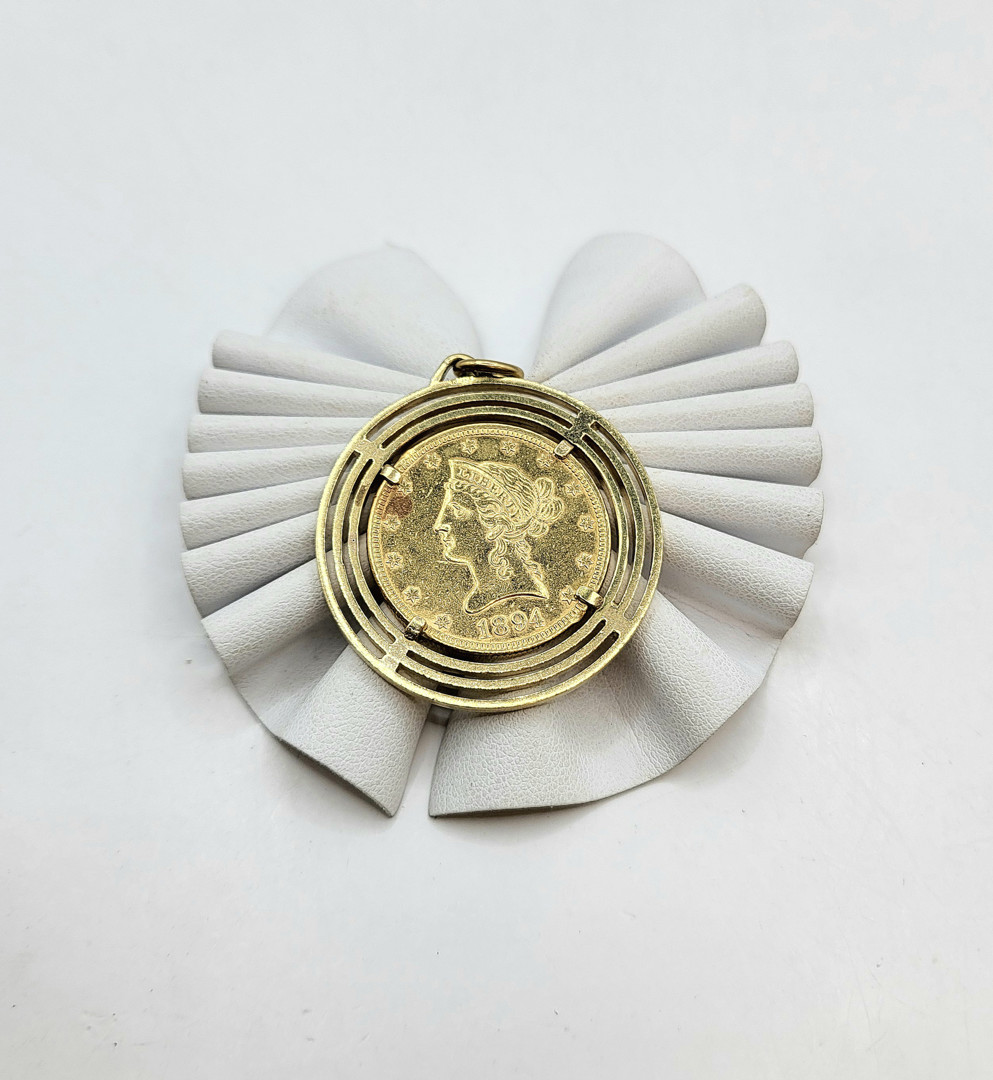 Ciondolo oro parte monetato