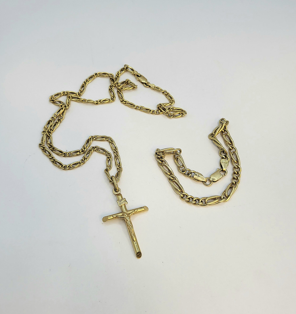 Collana bracciale e croce oro 