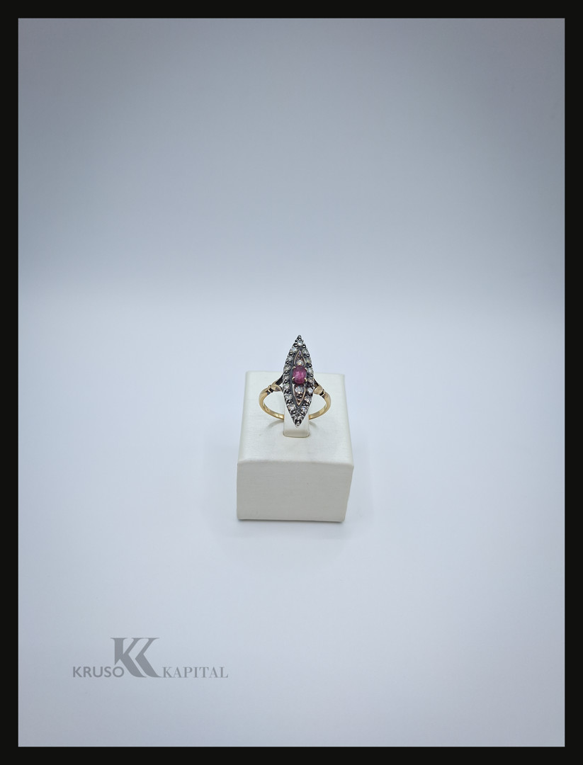 Anello oro argento diamanti pietra