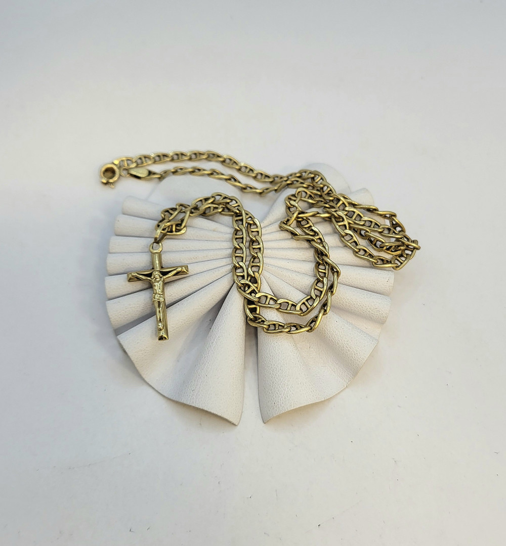 Catena e croce oro
