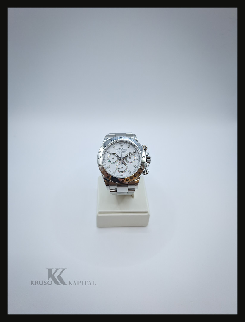 Cronografo acciaio Rolex Daytona quadrante bianco