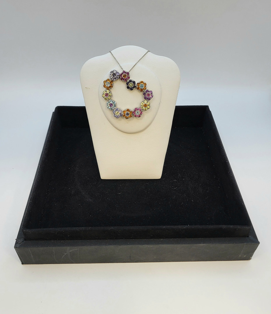 Catenina con ciondolo a firma Pasquale Bruni oro pietre