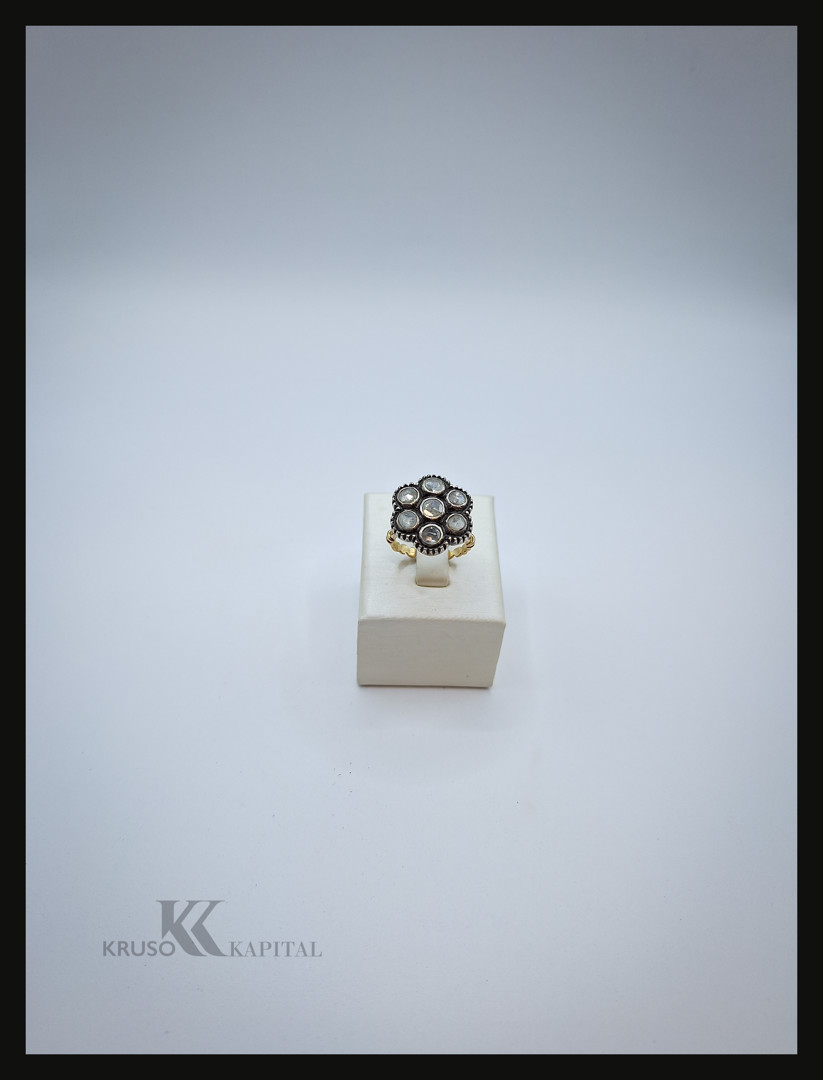 Anello oro argento diamanti 