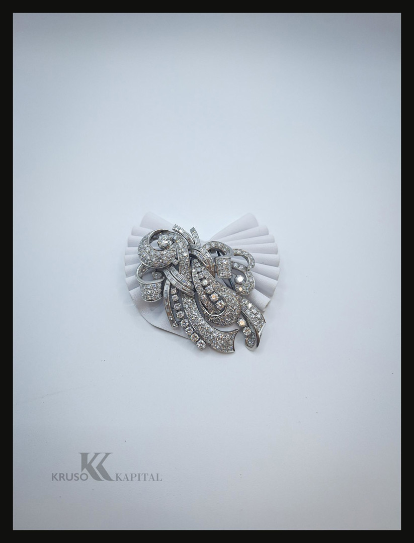 Spilla oro platino diamanti
