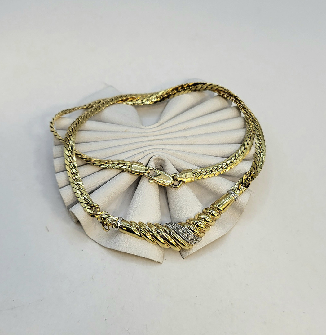 Collana oro diamantini