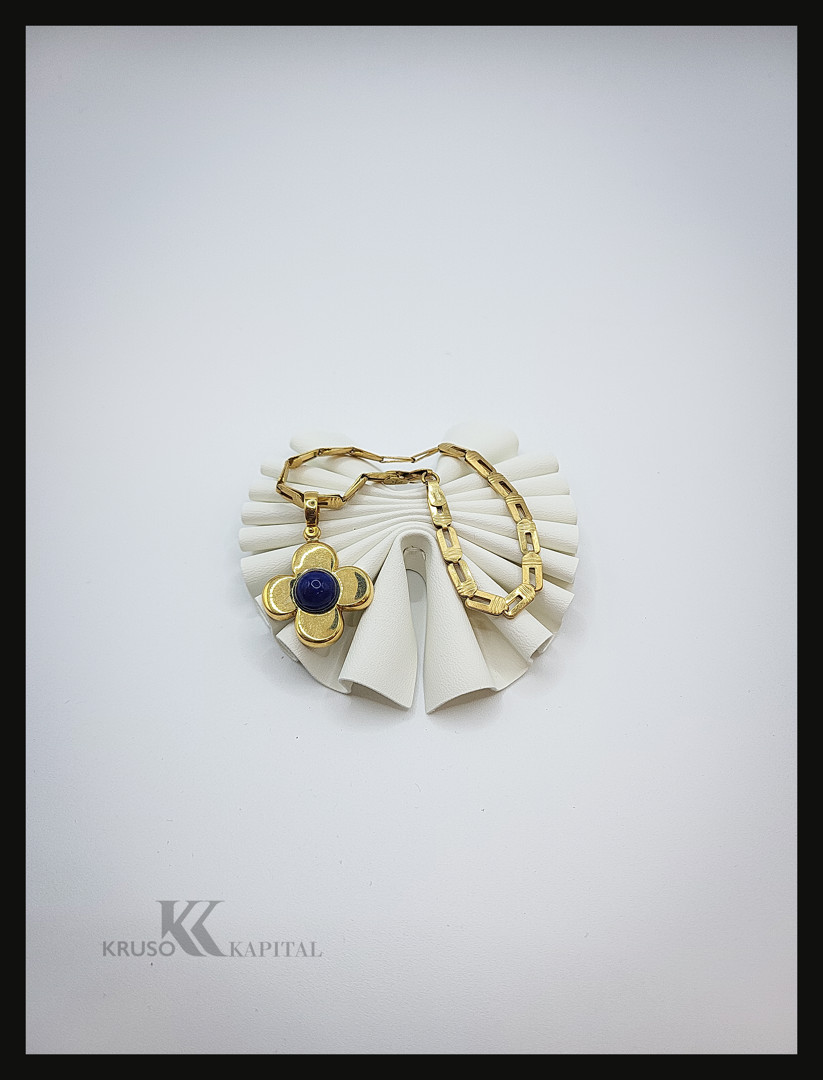 Bracciale e ciondolo oro pietra