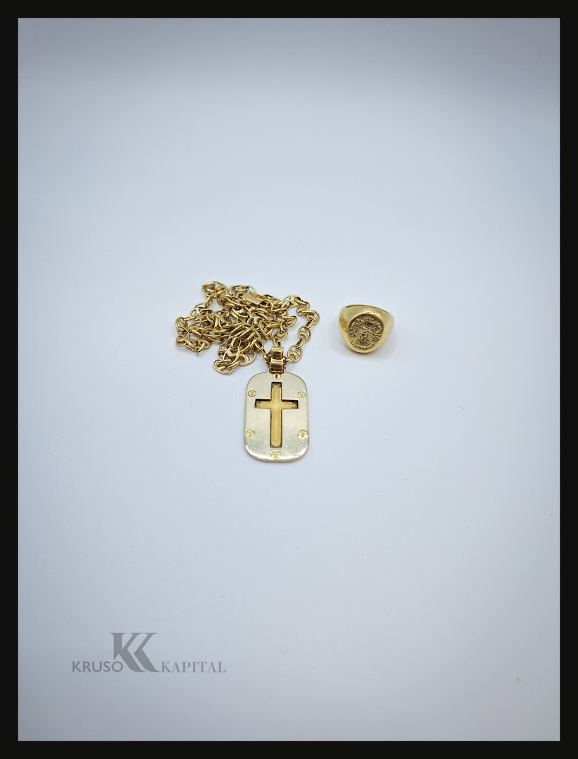 Collana ciondolo e anello oro 