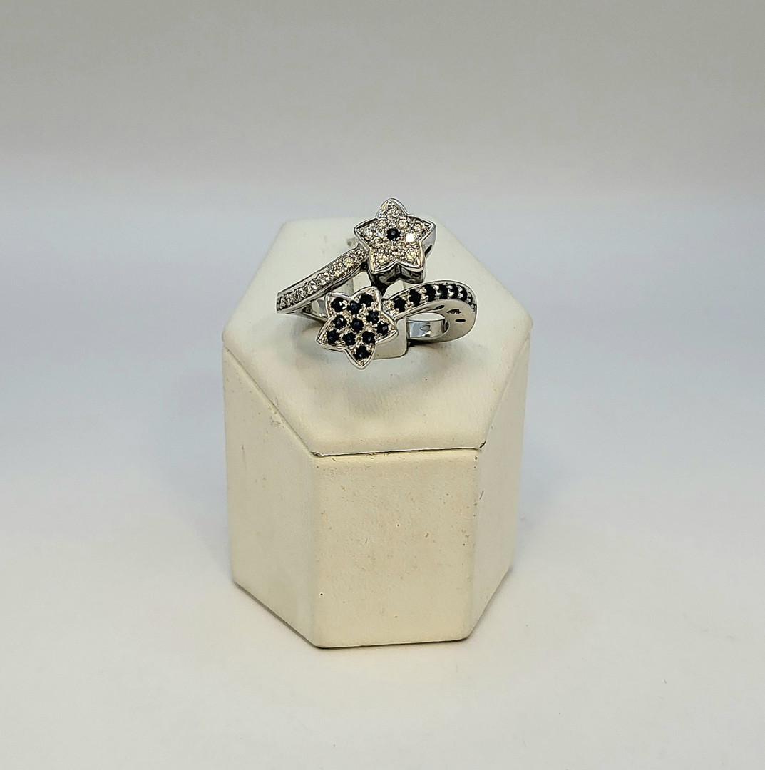 Anello oro diamantini pietre