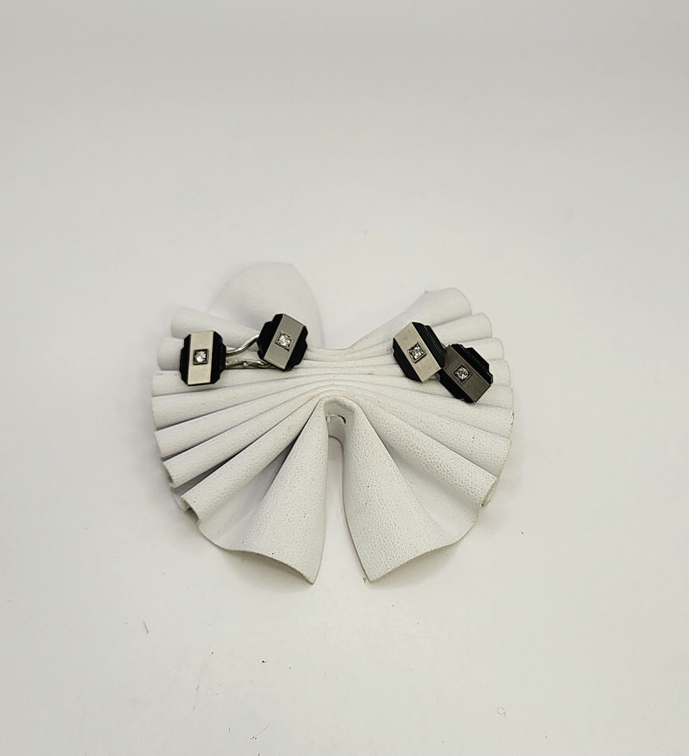 Due gemelli oro pietre diamantini