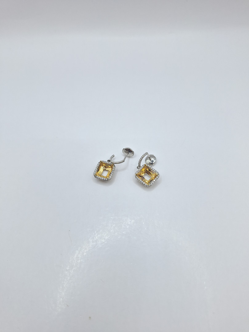 Un paio di orecchini oro diamantini