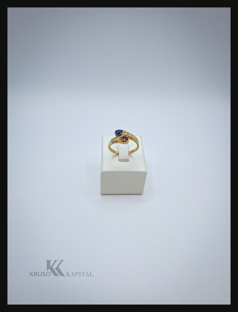 Anello oro diamanti pietre