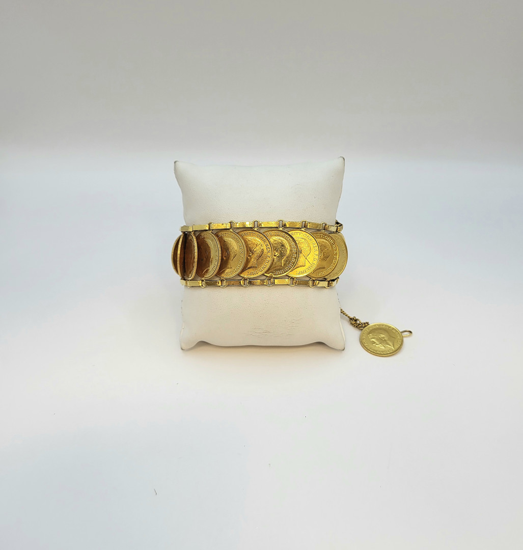 Bracciale con mezze sterline oro 
