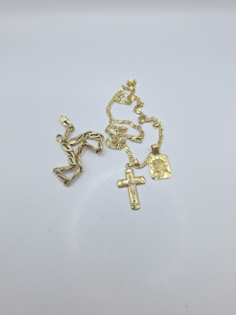 Catena due ciondoli bracciale oro