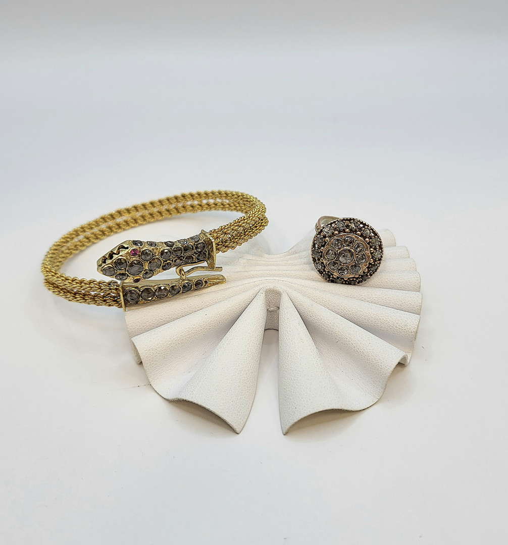 Braccialetto e anello oro diamanti 