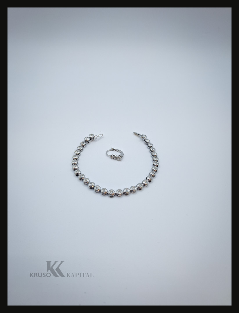 Bracciale e orecchino oro diamanti