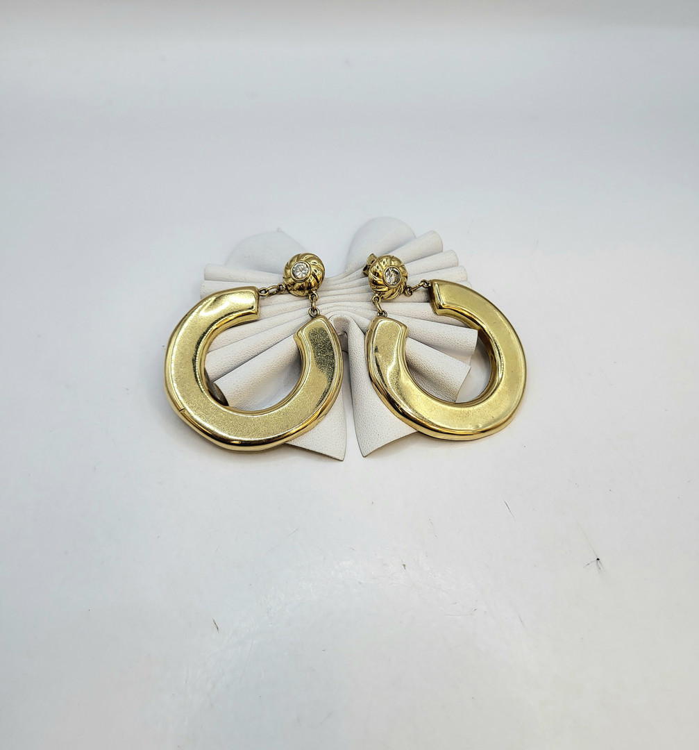 Paio orecchini oro pietre