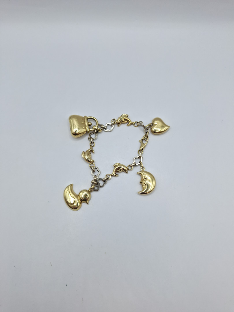 Bracciale con ciondoli oro