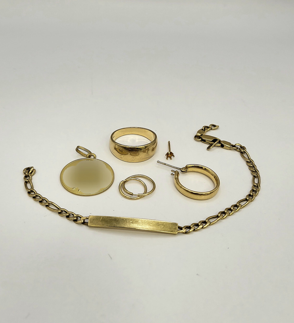 Bracciale anello ciondolo 2 paia orecchini oro