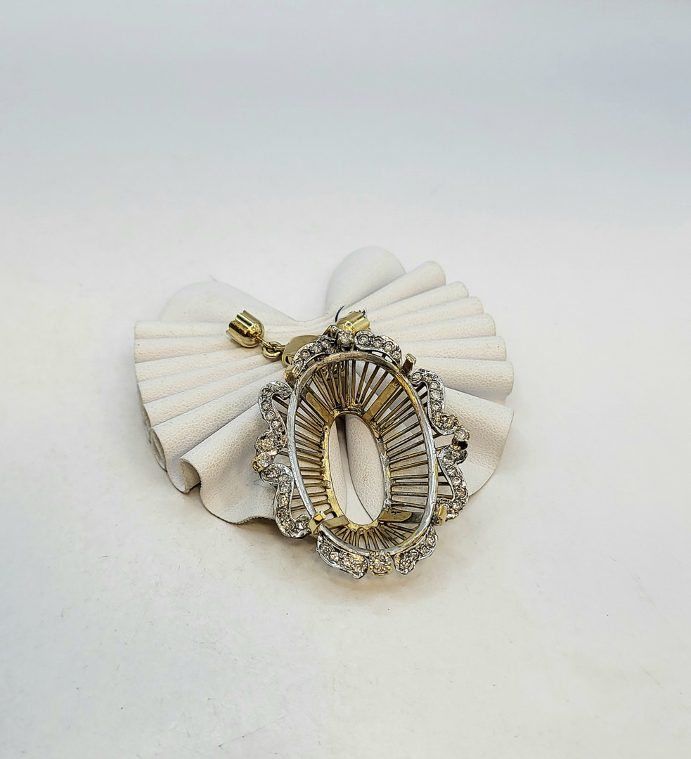 Ciondolo oro pietra diamantini