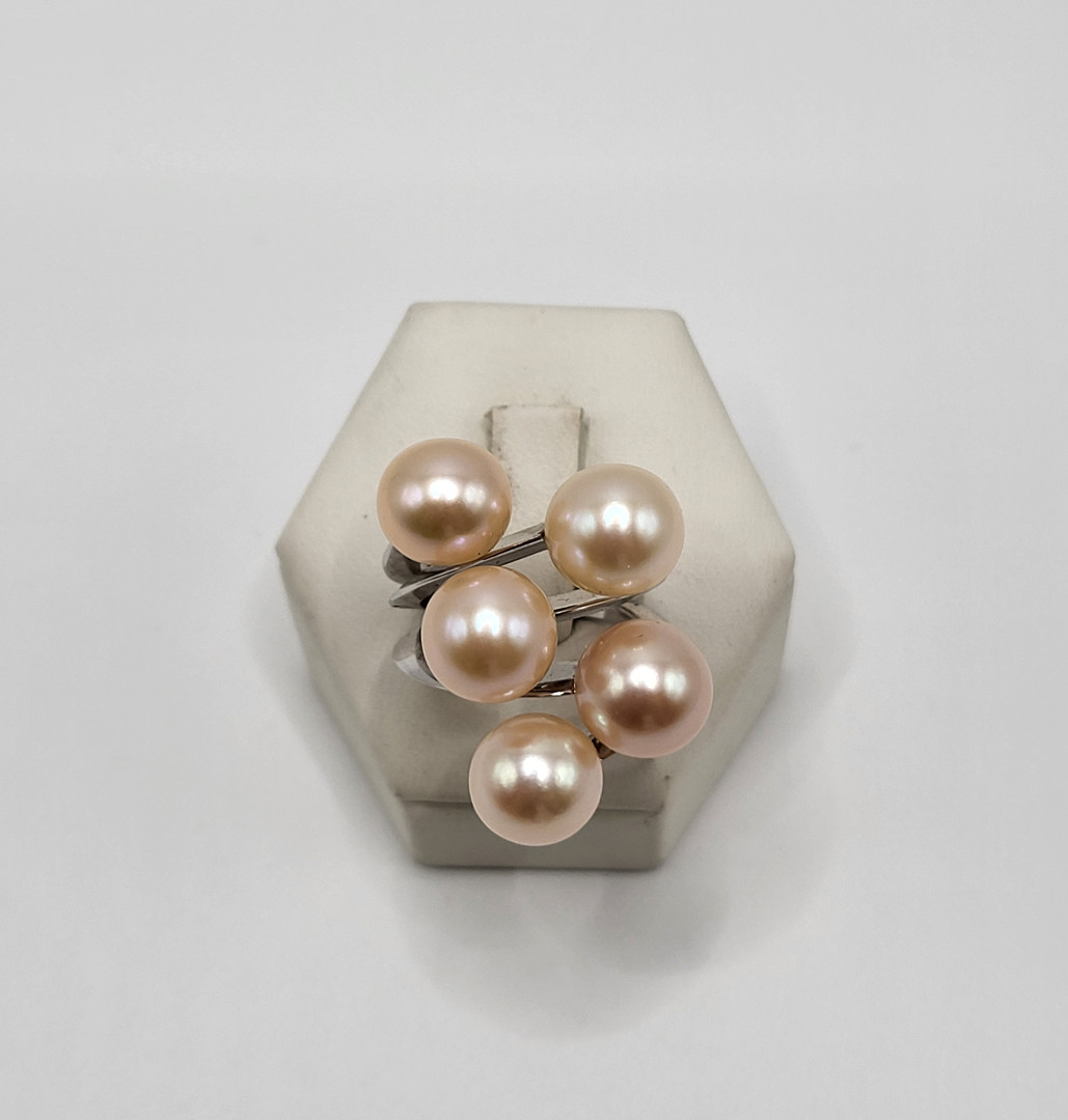 Anello oro con perle