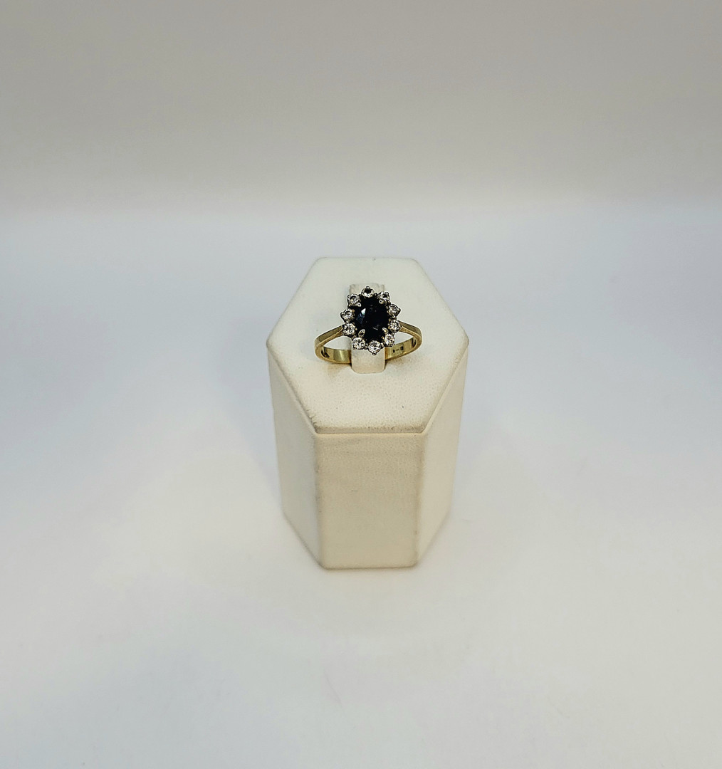 Anello oro diamanti pietra