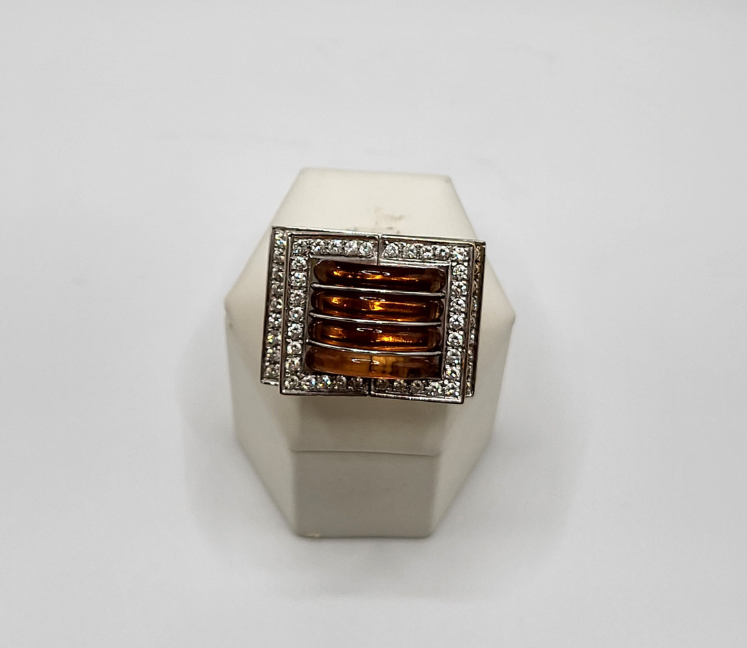 Anello oro pietre diamantini