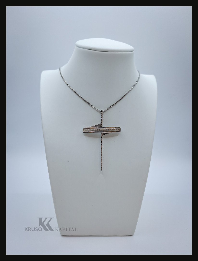 Collana con croce oro con diamantini