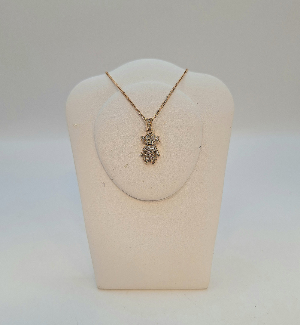 Catenina ciondolo oro diamantini
