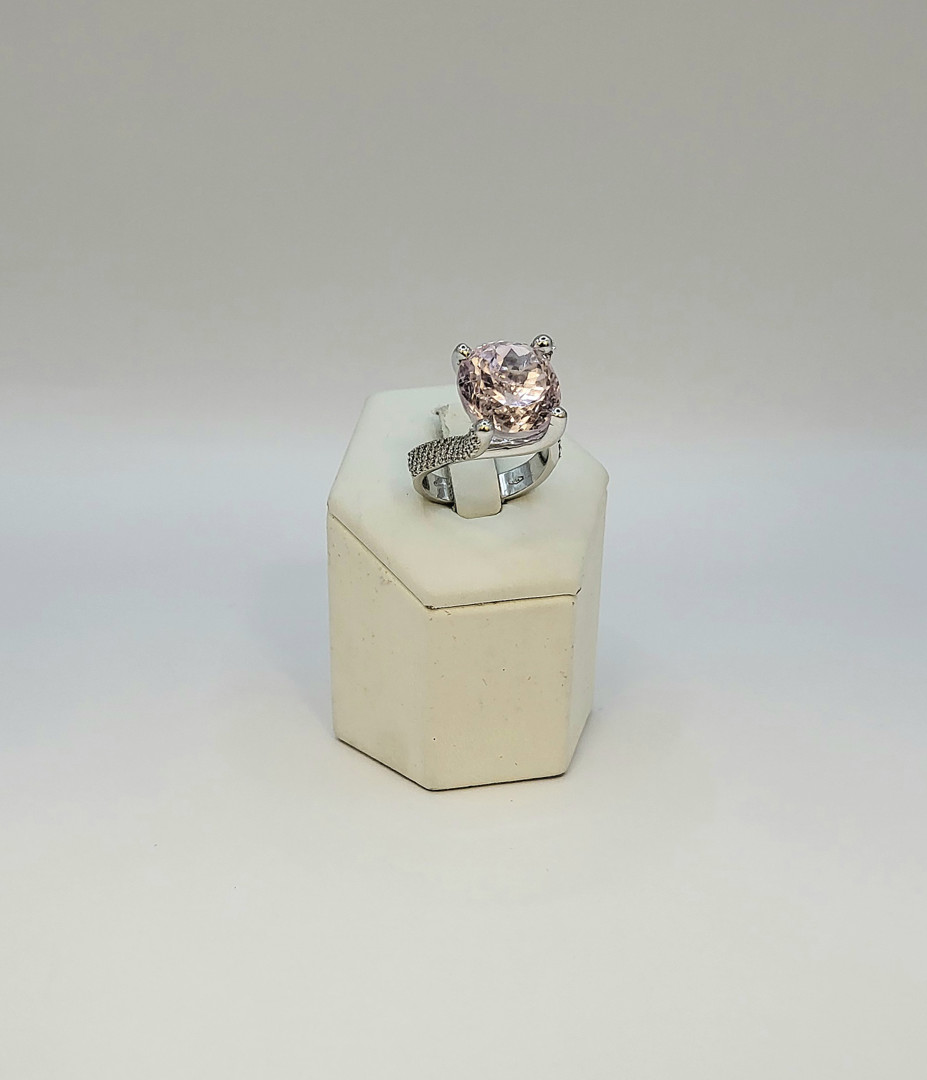 Anello oro pietra diamantini