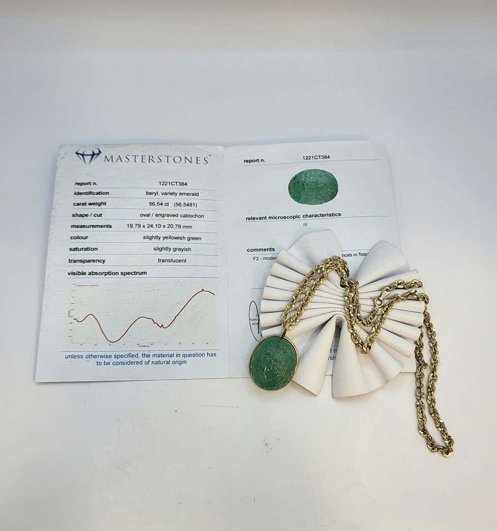 Collana e ciondolo oro smeraldo