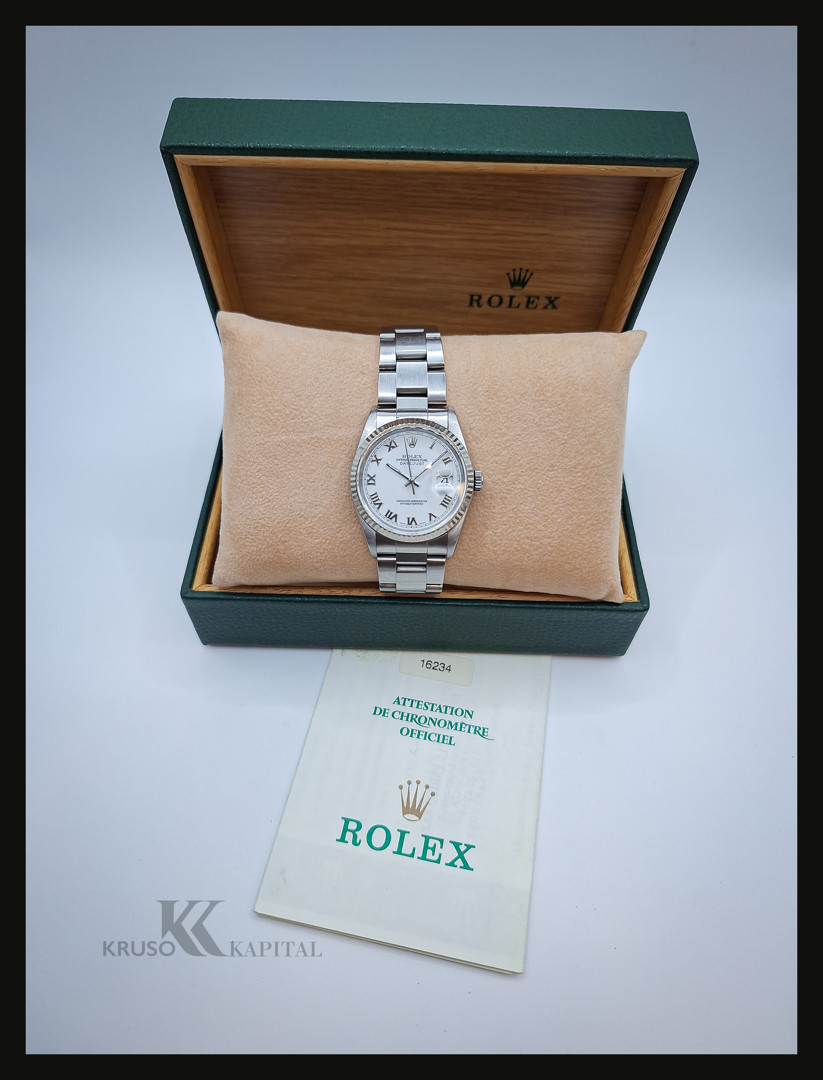 Orologio acciaio Rolex Datejust con scatola e garanzia a corredo