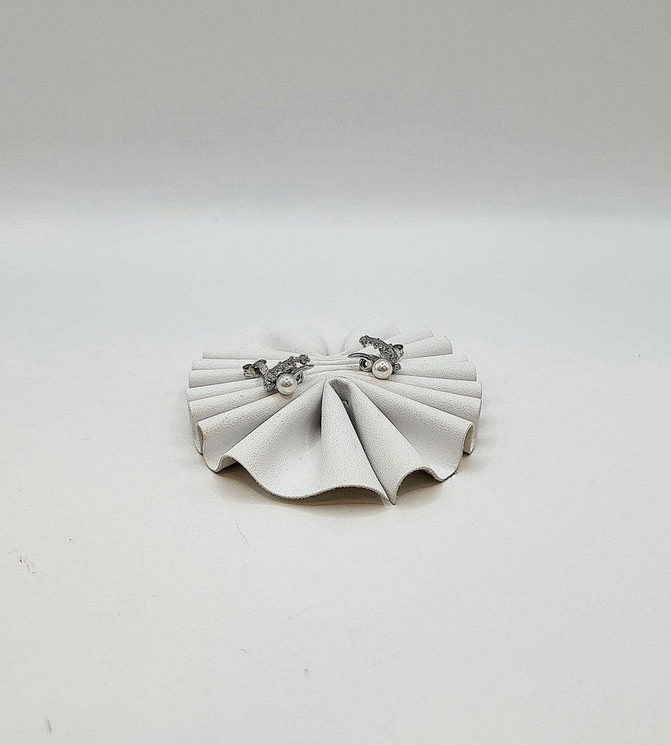 Paio orecchini oro pietre perle 