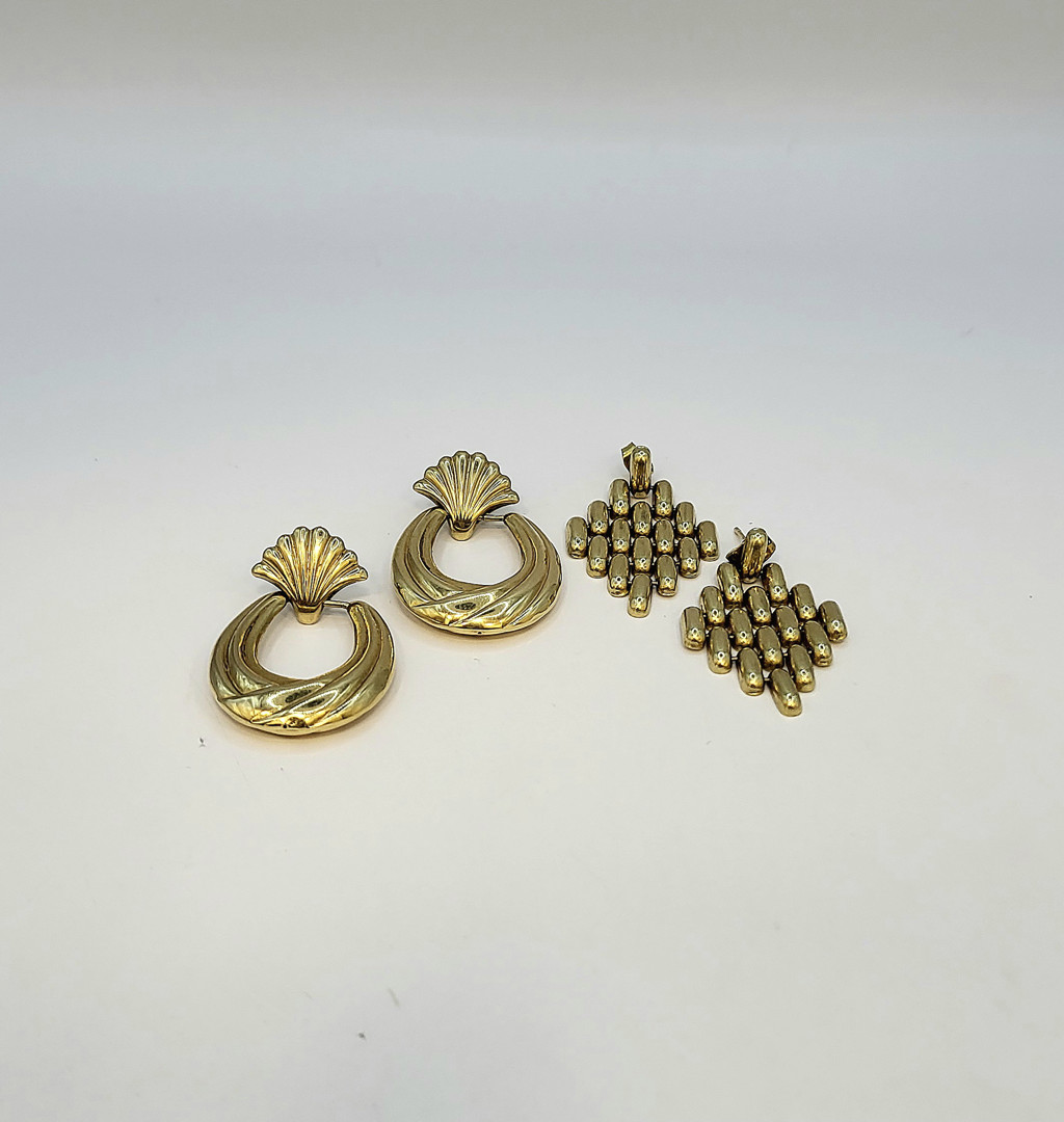 2 paia orecchini oro