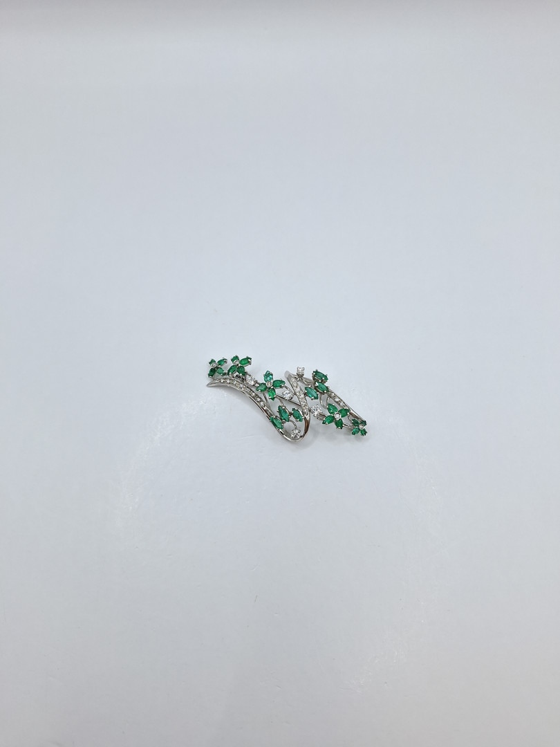 Spilla oro pietre diamantini 