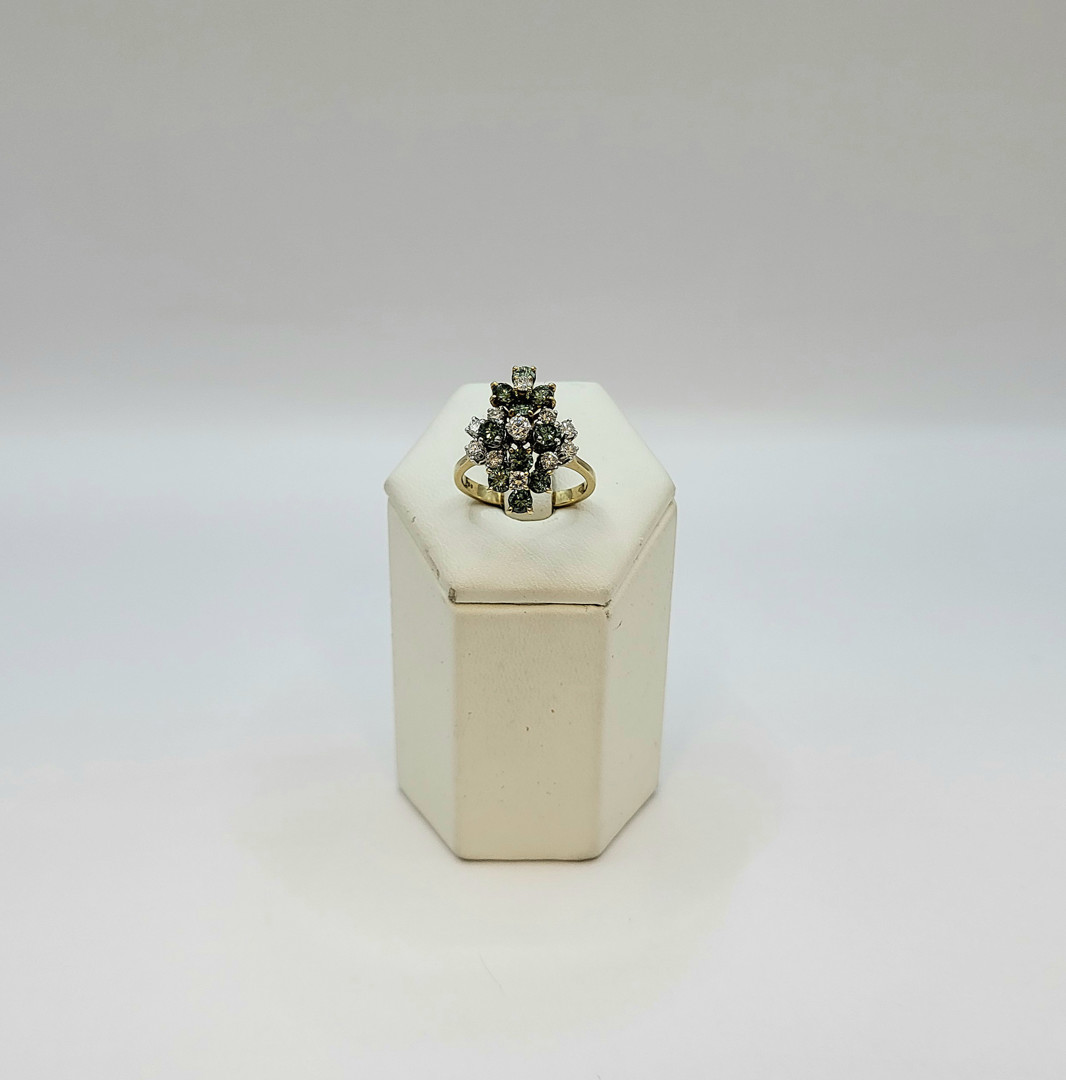 Anello oro pietre diamantini