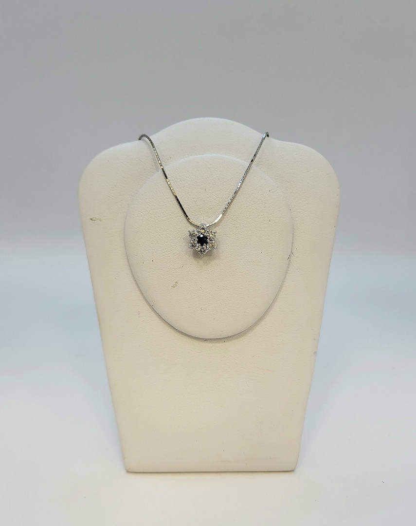 Collana oro pietra diamantini