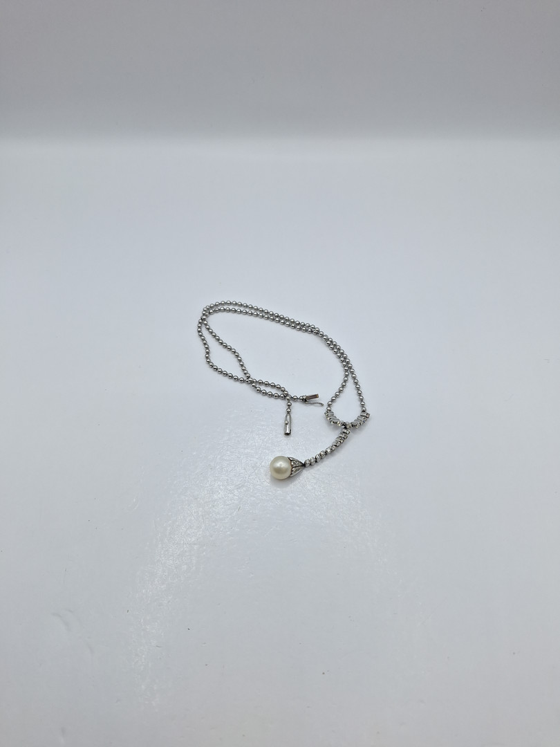 Collana oro diamantini perla