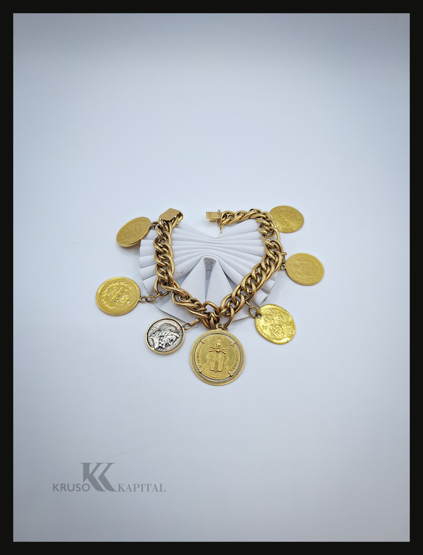Bracciale oro con parti oro e pezzo metallo