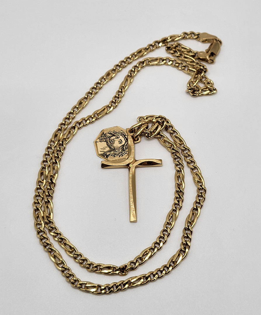 Collana croce ciondolo oro