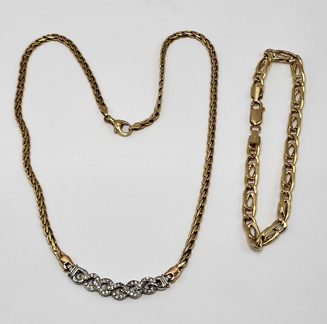 Collana bracciale oro pietre