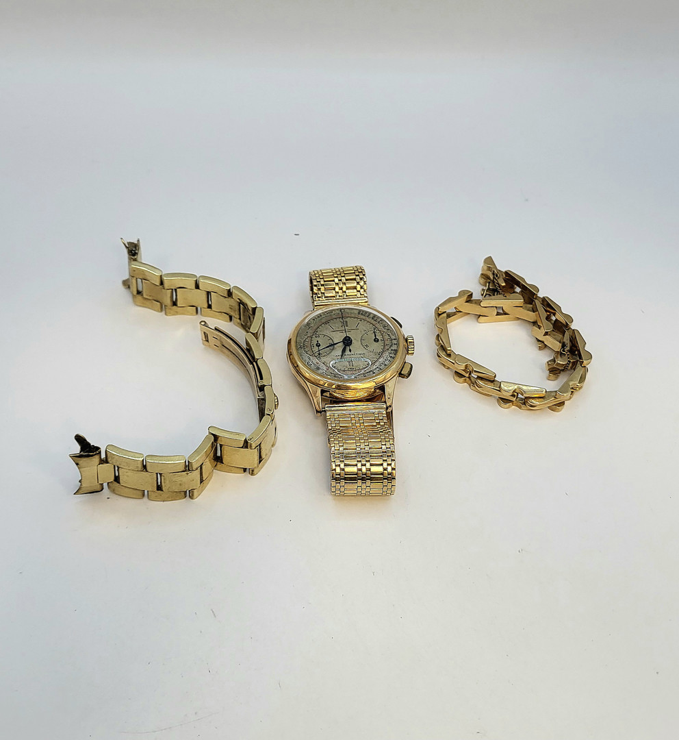 Cronografo cinturino per orologio e bracciale oro