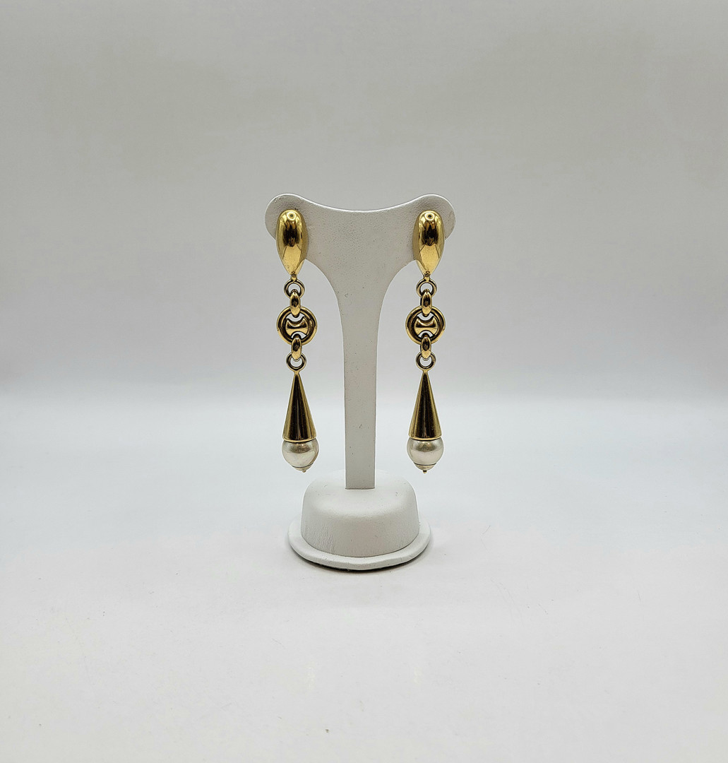 Paio orecchini oro vetri