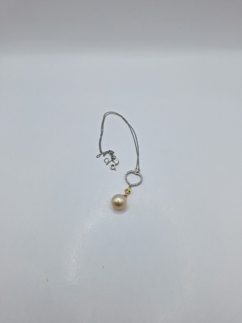 Collana oro diamanti perla