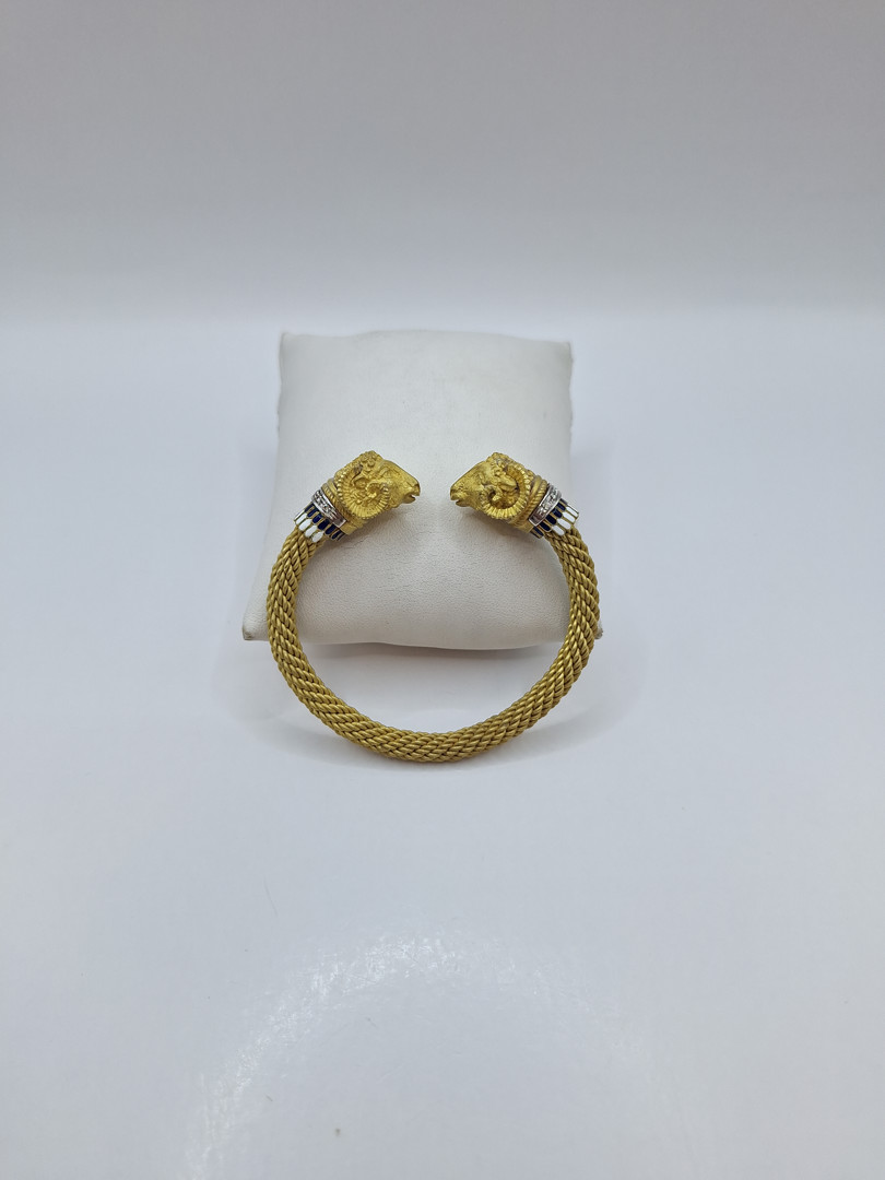 Bracciale oro smalto e diamantini