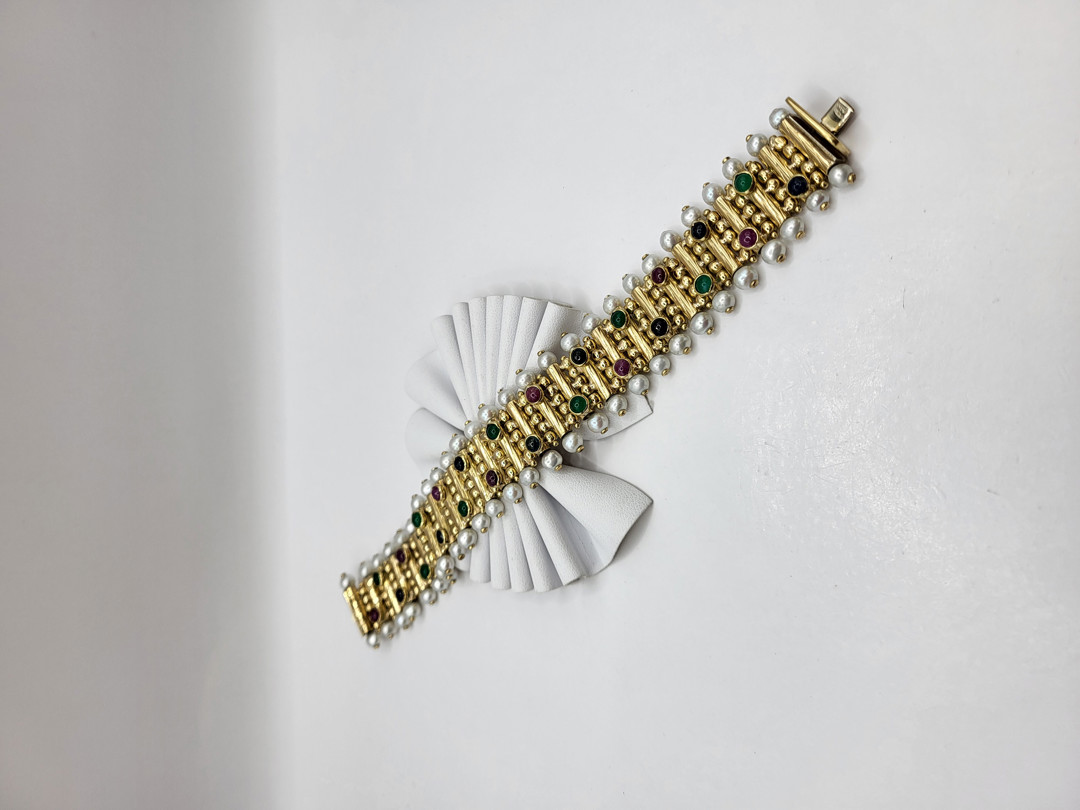 Bracciale oro perle pietre