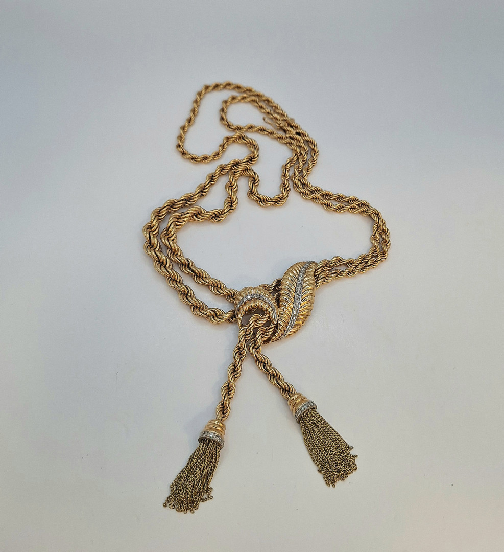Collana oro diamantini