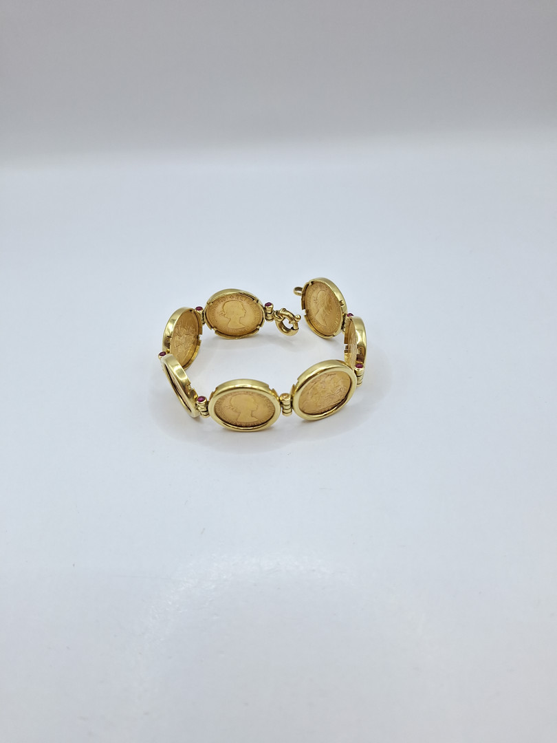 Bracciale oro con sette sterline oro pietre 
