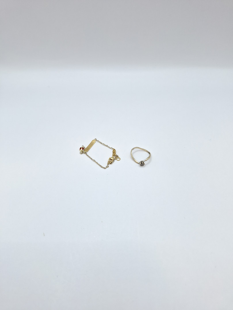 Anello e bracciale oro pietra smalto